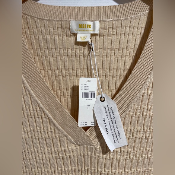 🛑 SOLD MAEVE Anthropologie L Cream Blouse Sheer Balloon Ruffle Trim Sleeves - Picture 9 of 12